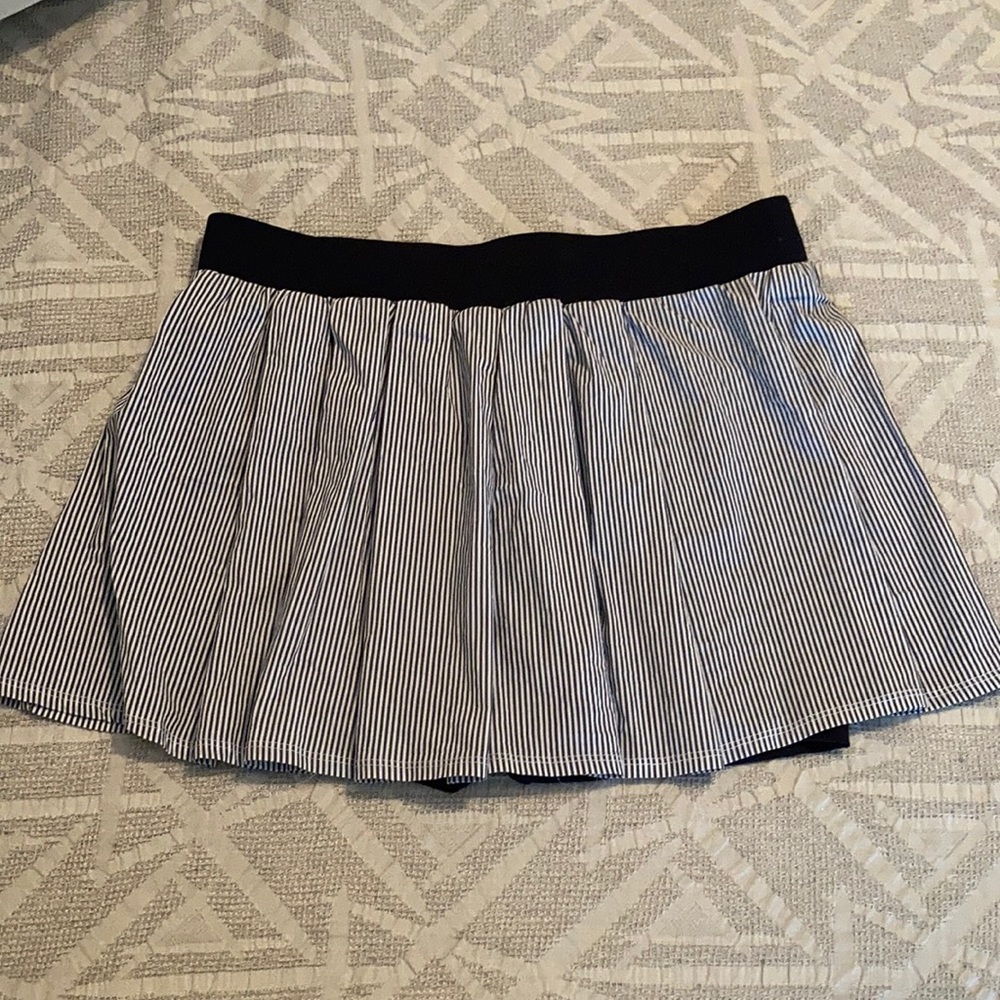Fila Seersucker Striped Pleated Skirt